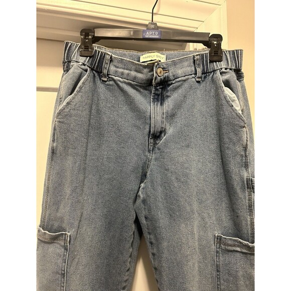Women’s Size 11 30 Happily Gray Gabby Cotton Medium Wash Blue Denim Cargo Jeans - Picture 2 of 6